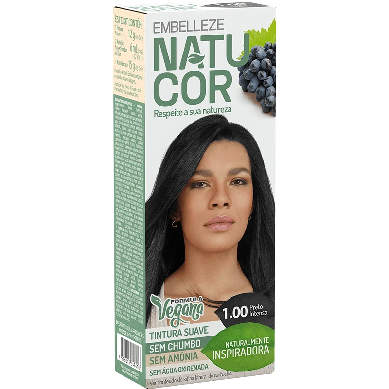 Natucor Hair Dye Naturally Inspiring Black Black Black Grape Complete
