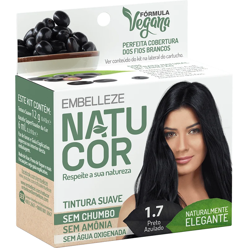 Natucor Hair Dye Naturally Elegant Bluish Black Kit