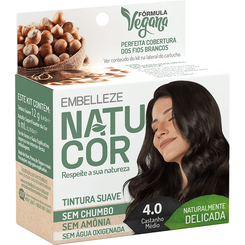 Natucor Hair Dye Naturally Delicate Medium Brown Hazelnuts Kit