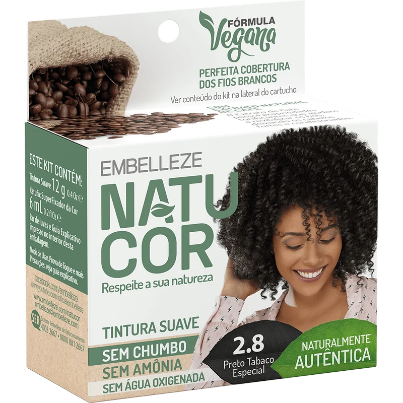 Natucor Hair Dye Naturally Authentic Strong Black Coffee Special Tobacco Kit