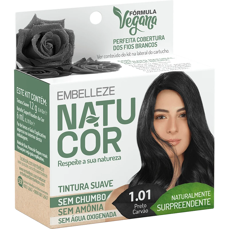 Natucor Hair Dye Naturally Amazing Black Charcoal Kit