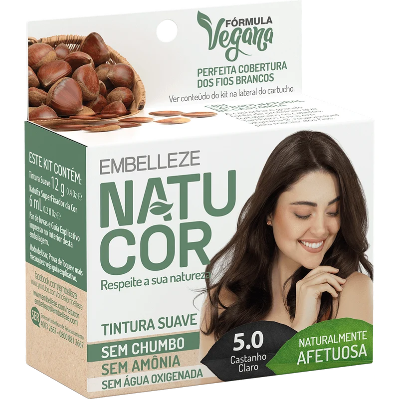 Natucor Hair Dye Naturally Affectionate Brown Brown Chestnut Kit