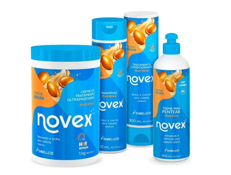 Novex Argan Oil Hair Shine Moisturizing Treatment Kit 4 Itens - Embelleze