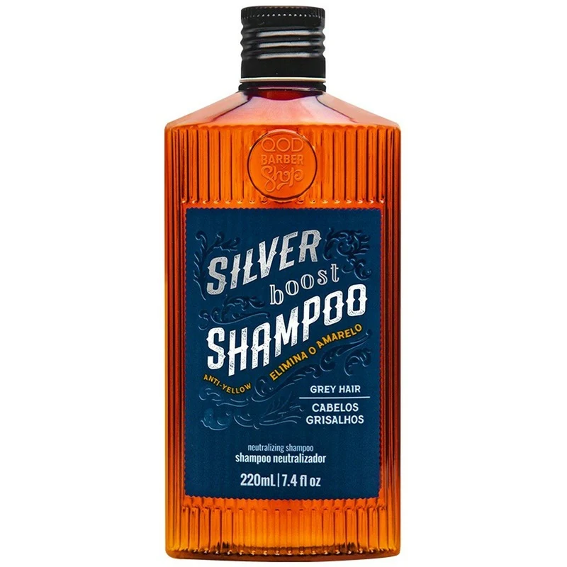 Barber Silver Boost Shampoo Blond Gray Hair Neutralizing Treatment 220ML - QOD
