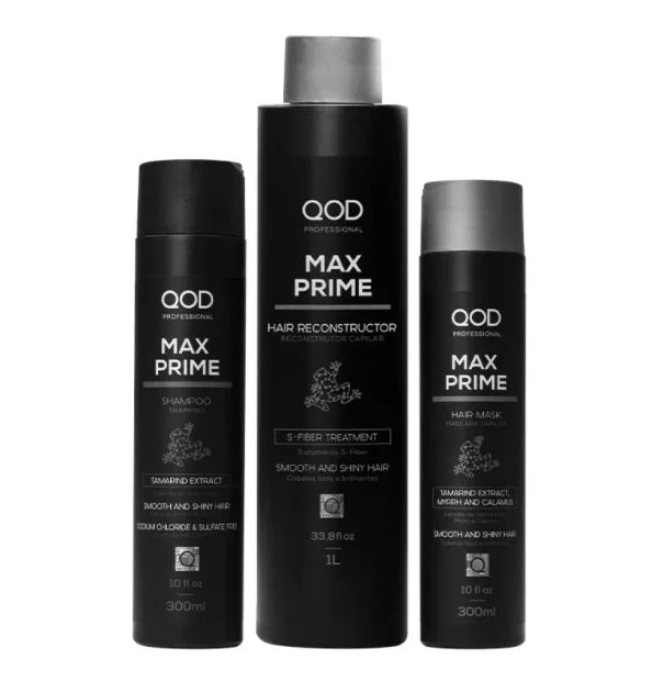 Max Prime Pro Smooth Shiny Hair Reconstruction Treatment Kit 3 Itens - QOD