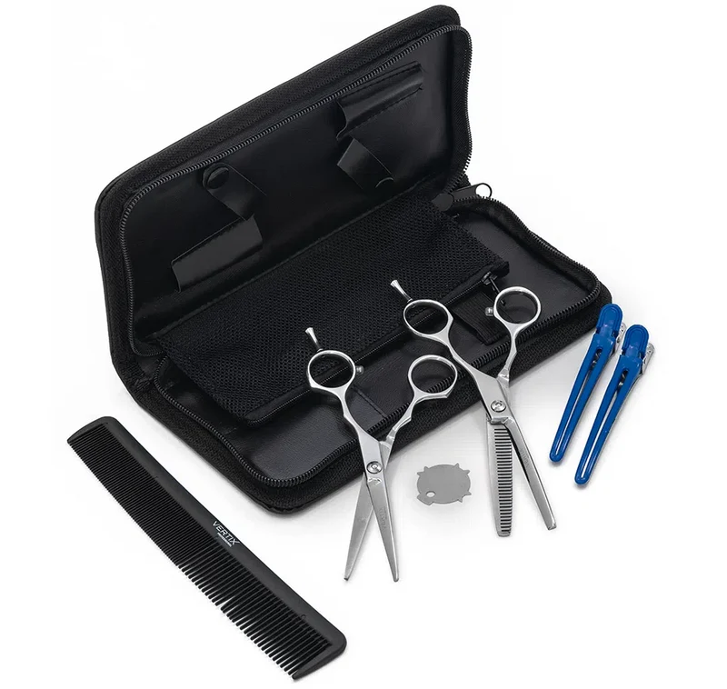Essential Kit 2 Scissors. 1 Comb And 2 Hair Clips Hair Shear - Vertix Professional