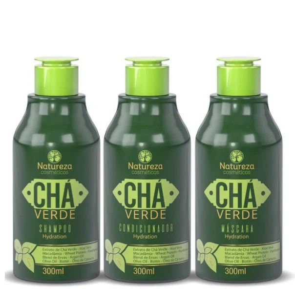 Green Tea Hydration Home Care Maintenance Kit 3x300ml - Natureza Cosmetics