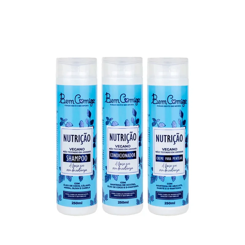 Nutrition Nourishing Vegan Home Care Treatment Kit 3x250ml - Kamaleão Color