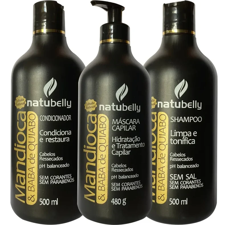 Hydration Capillary Cassava Baba Okra Shampoo Condh Mask - Natubelly