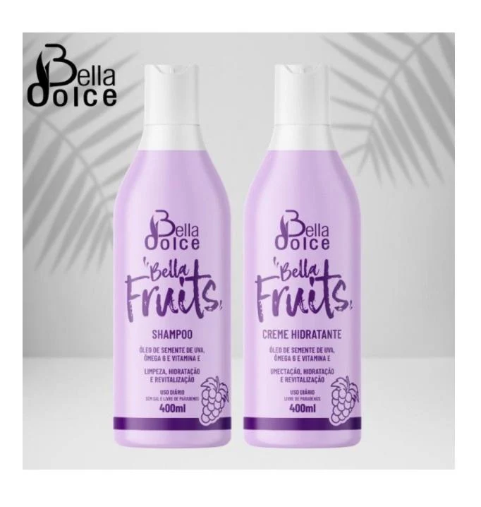 Bella Fruits Grape Seed Oil Moisturizing Reconstruction Kit 2x400 - Bella Dolce