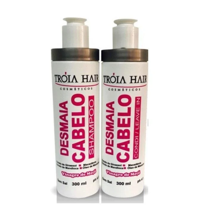 Desmaia Cabelo Hair Fainting Apple Vinegar Oils Treatment Kit 3 Itens -Troia Hair