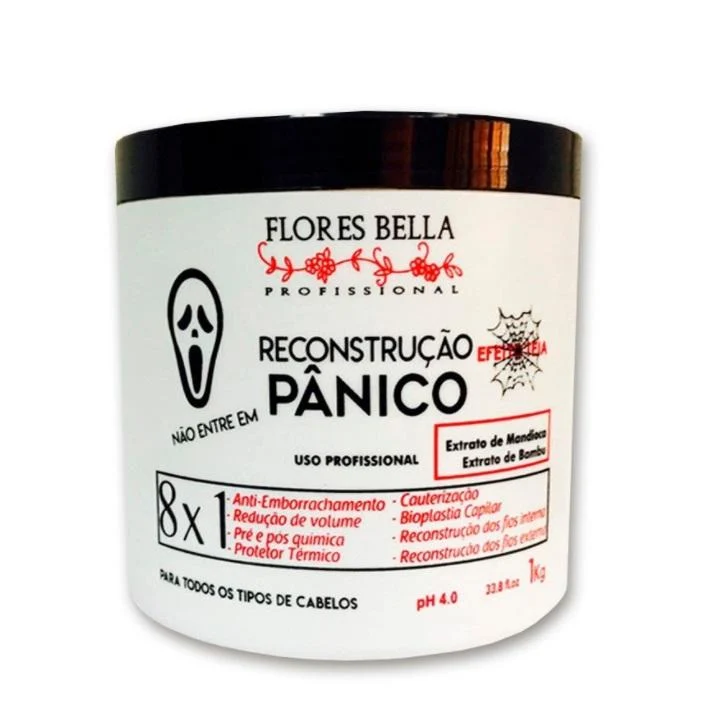 Pânico Panic Reconstruction 8x1 Treatment Bamboo Cassava Mask 1Kg - Flores Bella