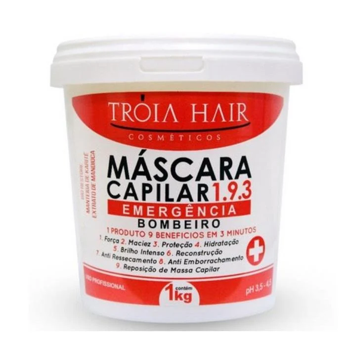 Emergência Emergency 1.9.3 Treatment 3 Minutes 9 Benefits Mask 1Kg - Troia Hair