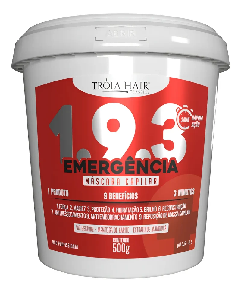 Emergência Emergency 1.9.3 Treatment 3 Minutes 9 Benefits Mask 500g - Troia Hair