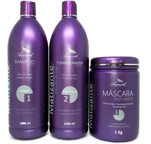 Kit Matizante + Mask Professional Professional 3x1000ml - Aramath
