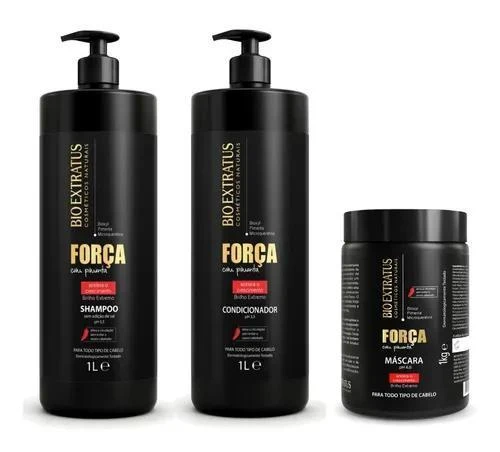 Kit 3 Products Bio Extratus Force With Pepper 1l Promotion - Bio Extratus