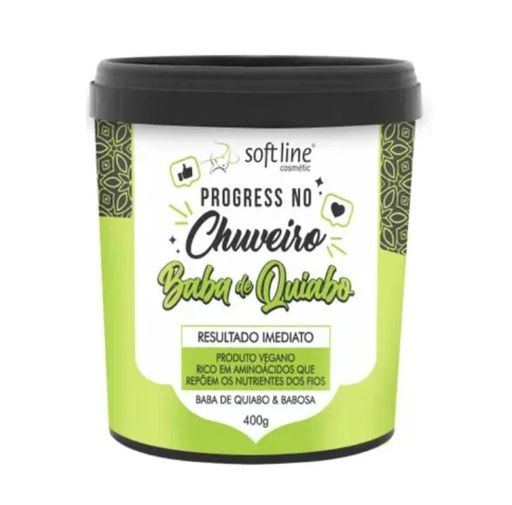 Progressiva no Chuveiro Quiabo Okra Aloe Vera Vegan Cream 400g - Soft Line