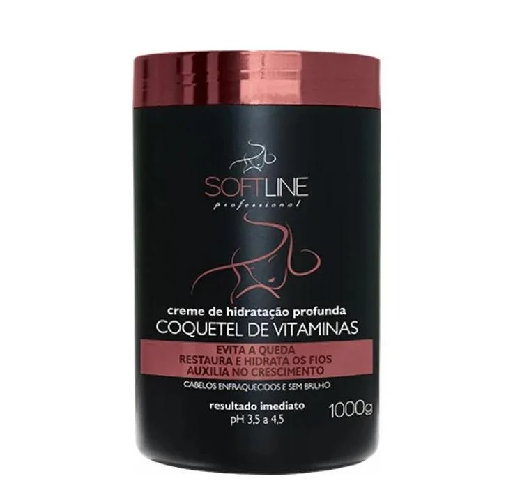 Coquetel Vitaminas Vitamins Cocktail Anti Loss Hair Growth Mask 1Kg - Soft Line