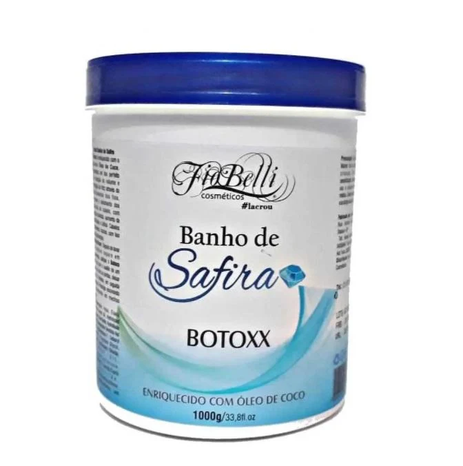 Safira Crystallized Nano Keratin Sapphire Bath Collagen Botoxx 1Kg - FioBelli