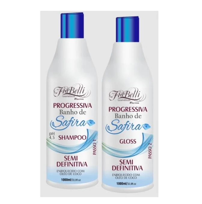 Safira Progressive Sapphire Bath Semi Definitive Smoothing Kit 2x1L - FioBelli
