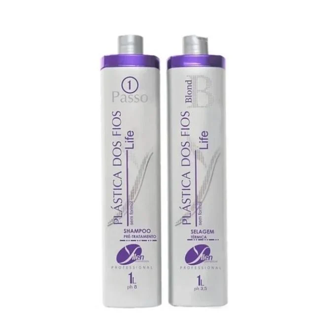 Plástica dos Fios Lite Wires Plastic Blond Tinting Hair Smoothing Kit 2x1L - Yllen