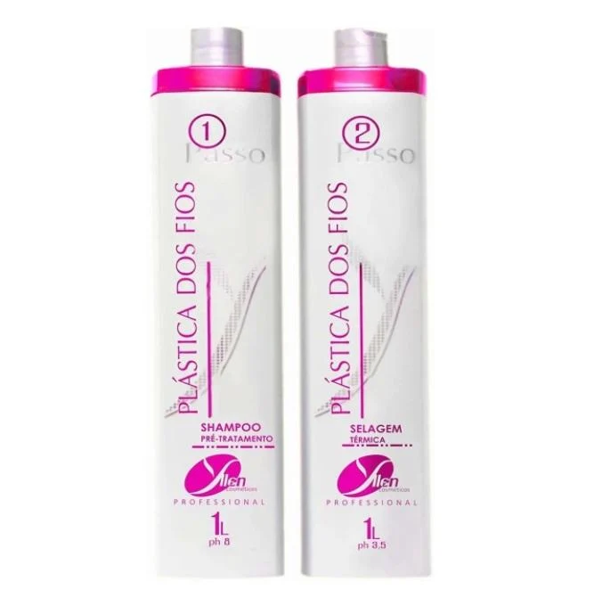 Thermal Sealing Plástica dos Fios Wires Plastic Hair Smoothing Kit 2x1L - Yllen
