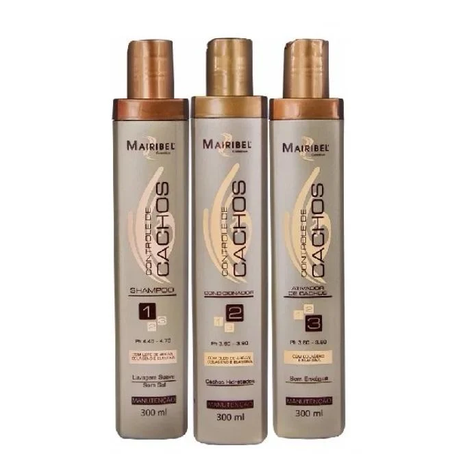 Curly Hair Treatment Curls Control Argan Collagen Elastin Kit 3x300ml - Mairibel