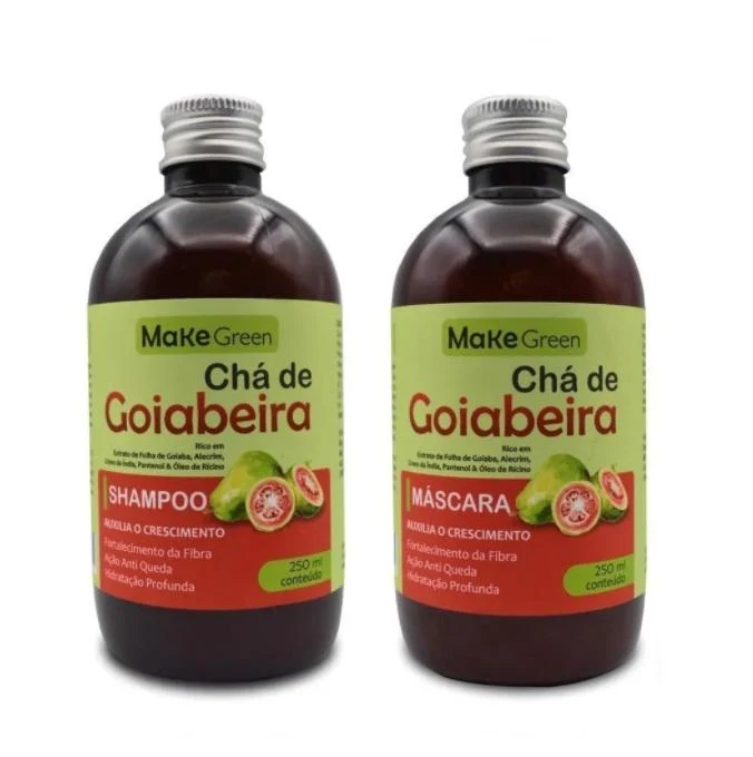 Chá de Goiabeira Guava Tea Extract Hair Growth Treatment Kit 2x250ml - MakeGreen