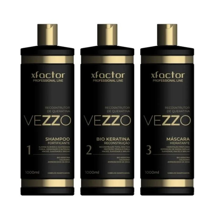 Vezzo Bio Keratin Hair Reconstructor Straightening Treatment Kit 3x1L - Xfactor
