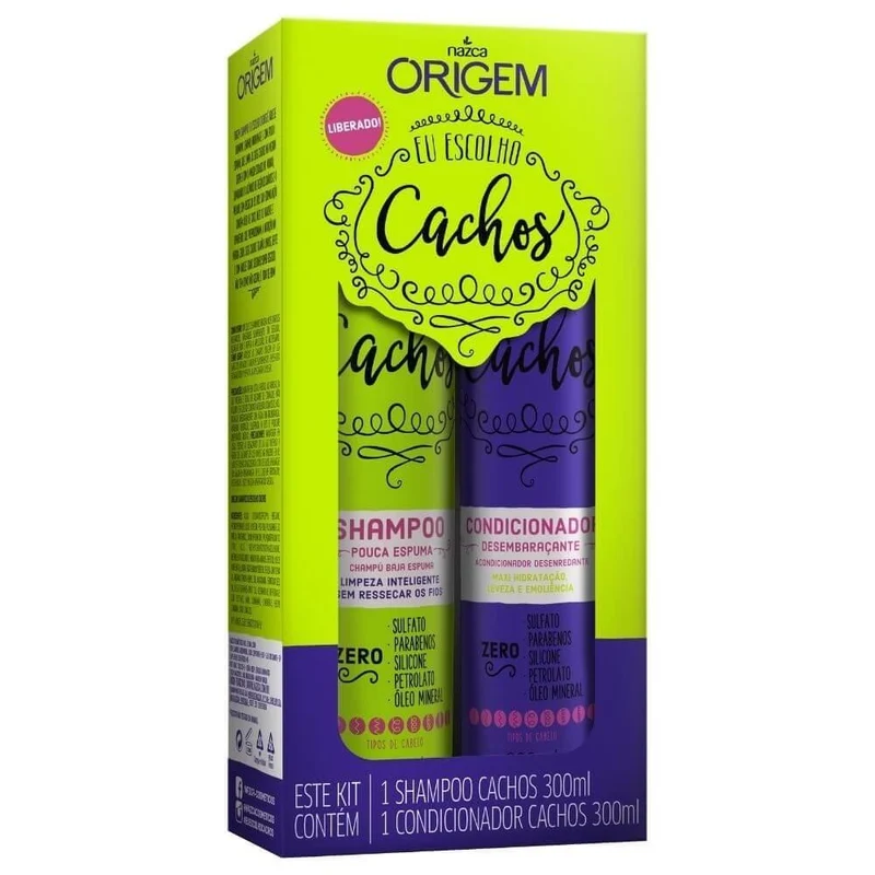 Origem Eu Escolho Cachos Curly Hair Curls Oils Treatment Kit 2x300ml - Nazca