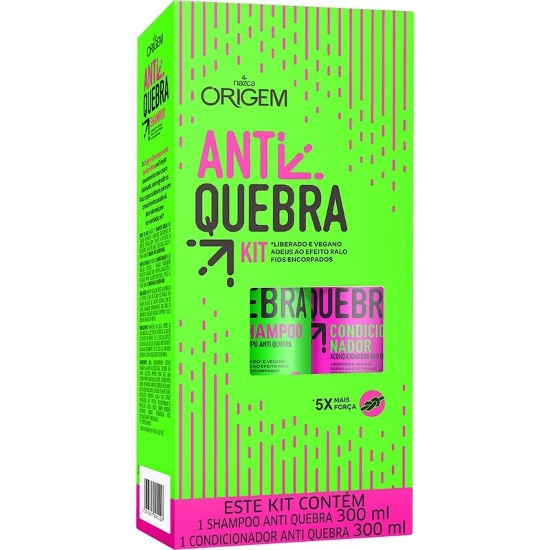 Antiquebra Max Origem Vegan Strenght Anti Break Treatment Kit 2x300ml - Nazca
