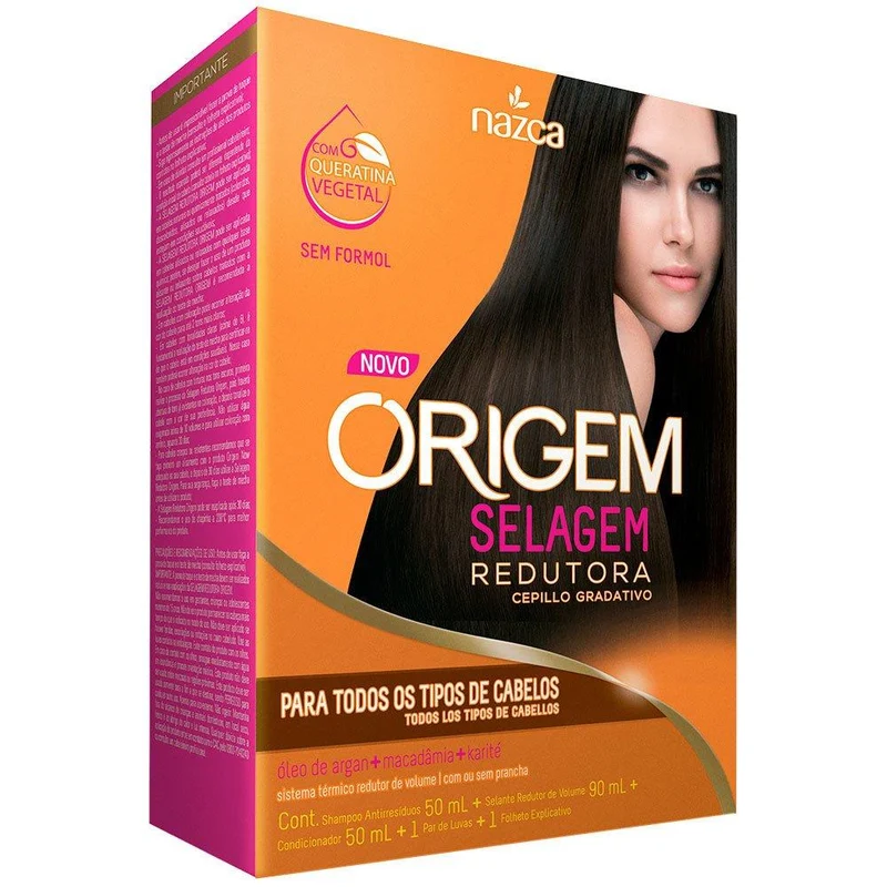 Origem Sealing Reducing Vegetable Keratin All Hair Types Smoothing Kit - Nazca
