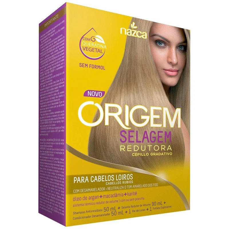 Origem Sealing Reducing Vegetable Keratin Blond Hair Smoothing Kit - Nazca