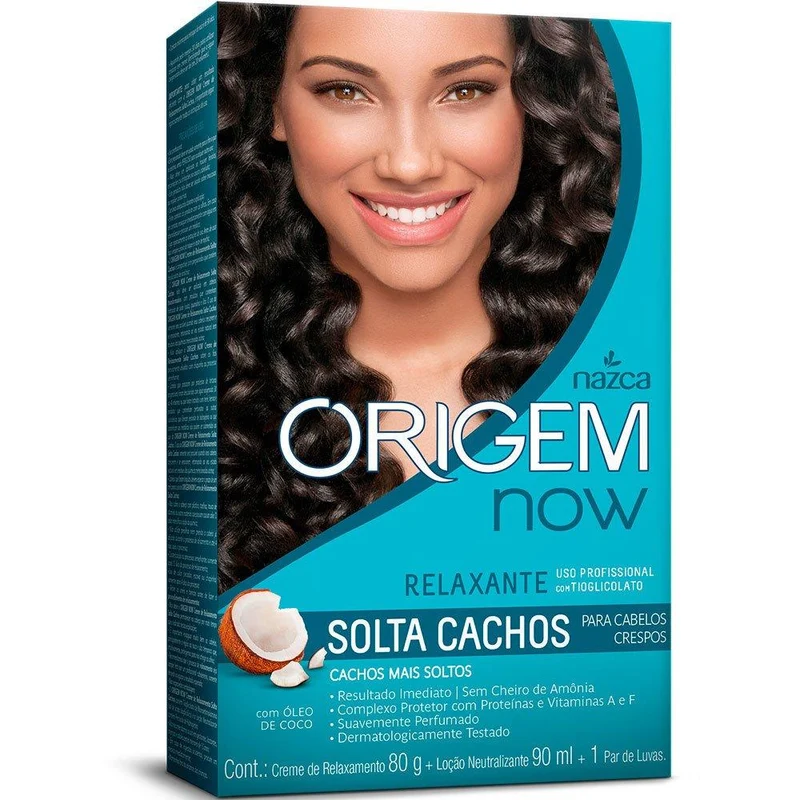 Origem Now Relaxing Loose Curls Thioglycolate Smoothing Treatment Kit - Nazca