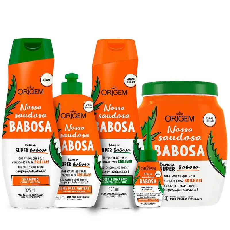 Origem Babosa Aloe Vera Shine Moisturizing Home Care Kit 5 Itens - Nazca
