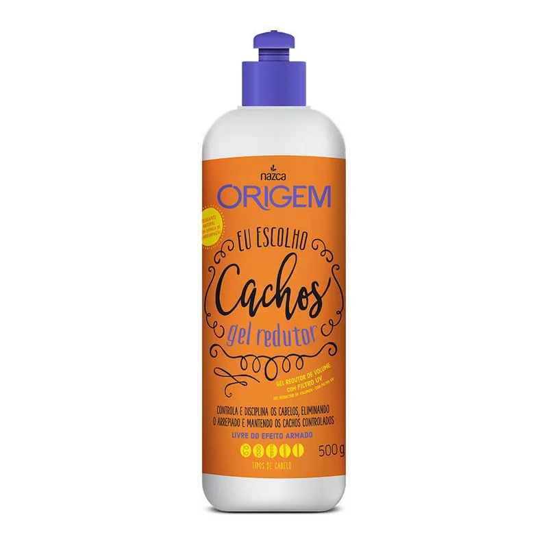 Origem Cachos Volume Reducer UV Protection Curls Curly Hair Gel 500g - Nazca