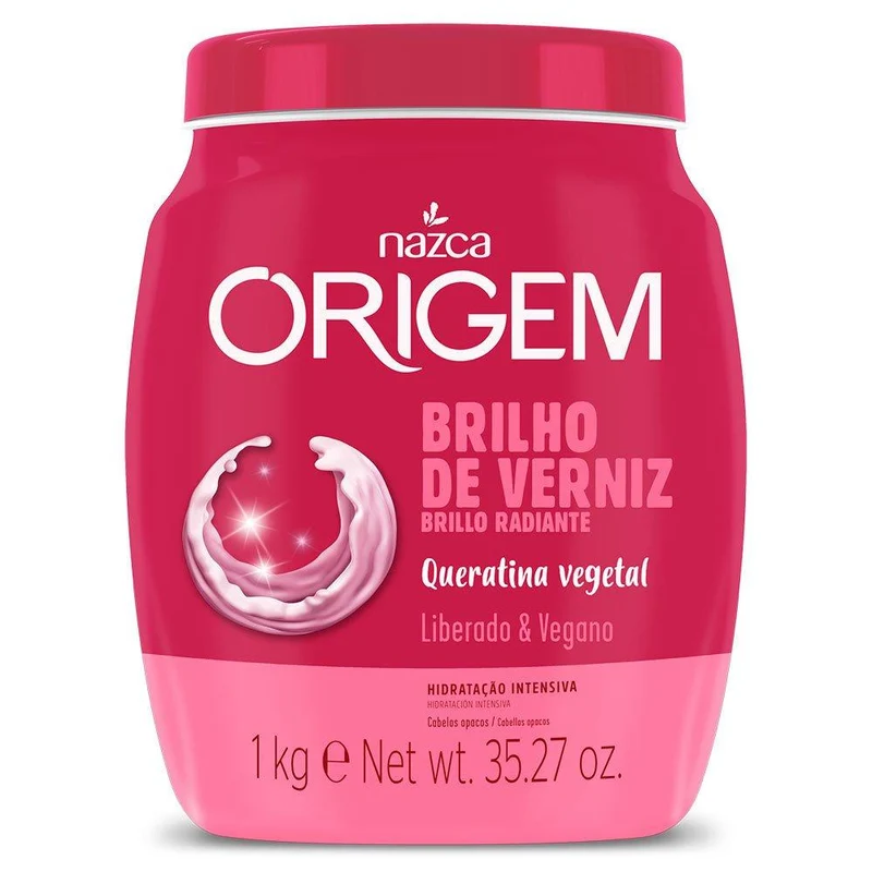 Origem Moisturizing Gloss Varnish Shine Vegan Keratin Hair Mask 1kg - Nazca