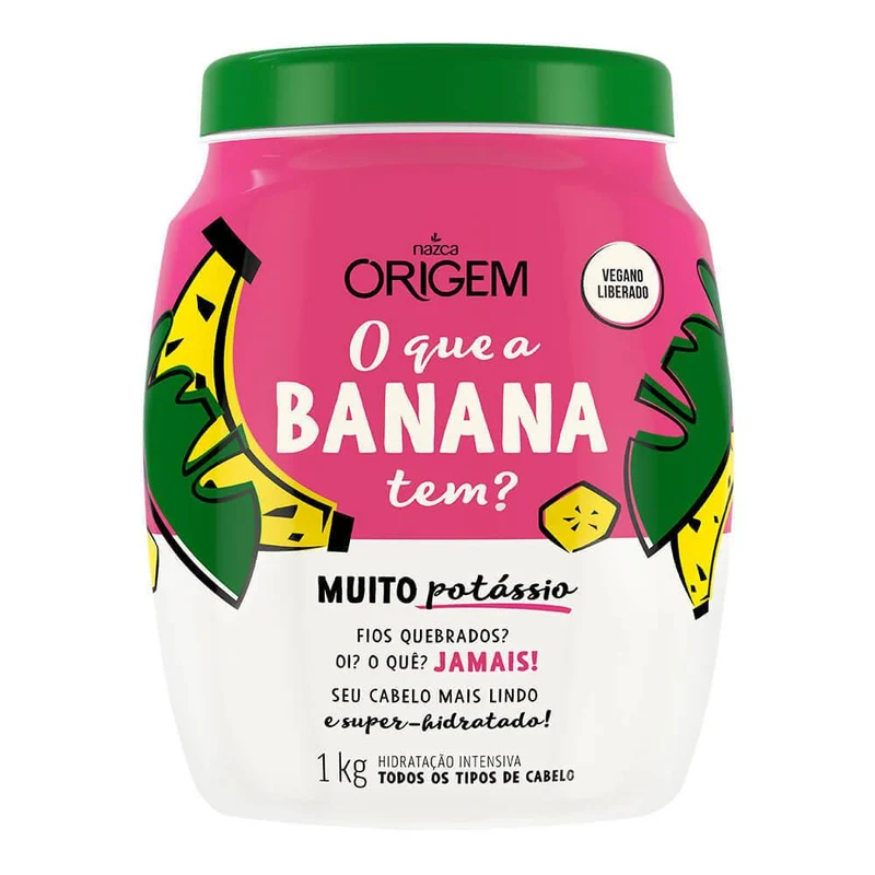 Origem Moisturizing Banana Vegan Potassium Hair Treatment Mask 1kg - Nazca
