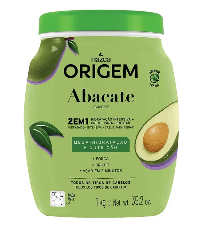 Origem Abacate Aguacate Moisturizing Cream Vegan Avocado Mask 1kg - Nazca
