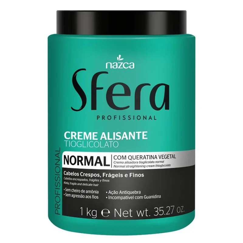 Sfera Frizzy Hair Thioglycolate Keratin Normal Straightening Cream 1kg - Nazca
