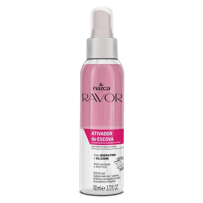 Ravor Biphasic Brush Activator Keratin Silicones Anti Frizz Spray 110ml - Nazca