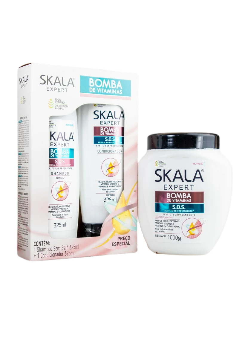 Skala Expert Bomba de Vitaminas Vitamin Pump SOS Hair Growth Nutrition Treatment Kit 3 Products - Skala
