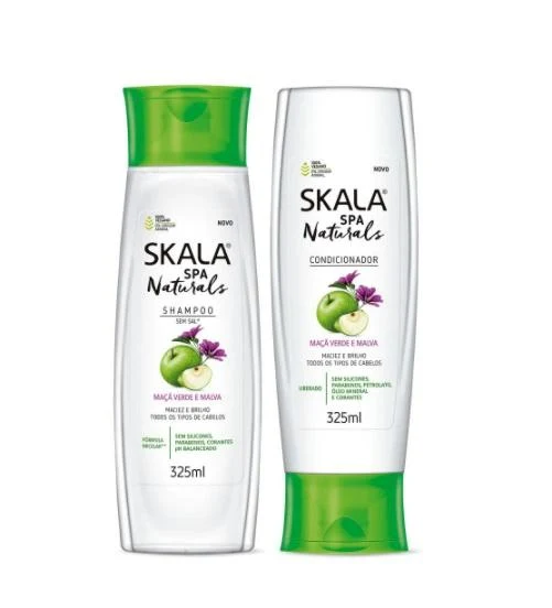 Spa Naturals Green Apple & Malva Rebuilding Shine Treatment Kit 2x325ml - Skala