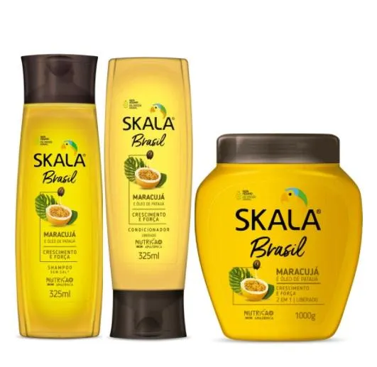 Skala Brasil Maracuja Passionfruit & Patua Oil Vegan Nutrition Reconstruction Kit 3 Prod. - Skala