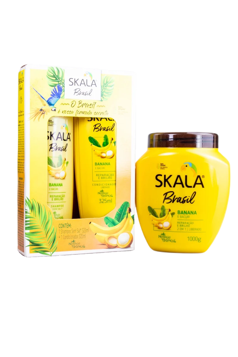 Skala Brasil Amazon Banana & Bacuri Nutrition Vegan Treatment Kit 3 Prod. - Skala