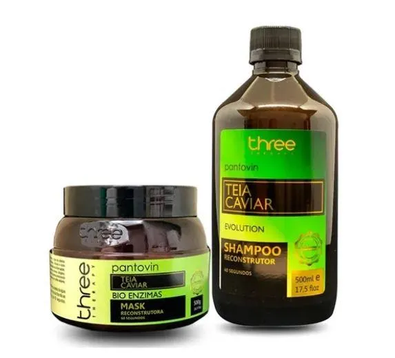 Pantovin Web of Caviar Damaged Hair Proteins Treatment Kit 2x500 - Three Therapy