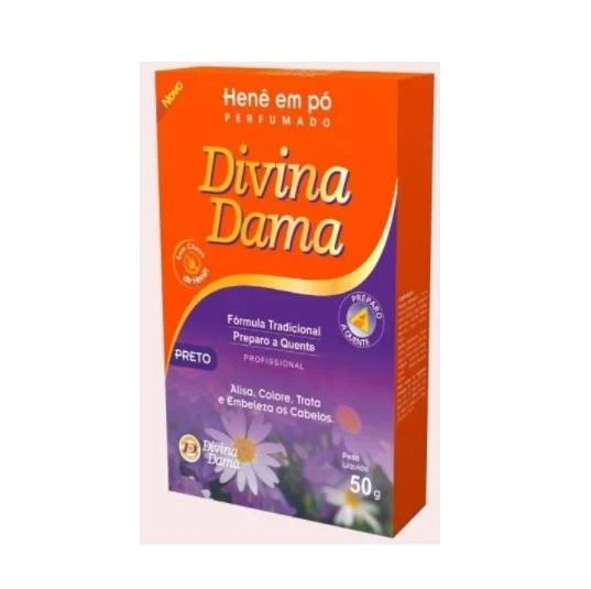 Henê Powder Black Straightening Dyeing Perfumed Water Henna 50g - Divina Dama