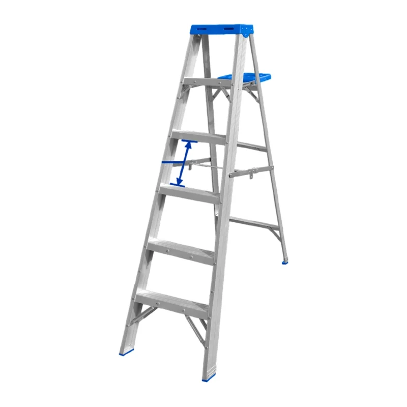Wadfow Escalera de Aluminio 6 Escalones con Bandeja 150 Kg, WLD4H06