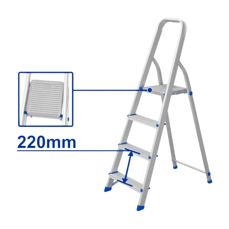 Wadfow Escalera Utilitaria de Aluminio 4 Escalones 120 Kg, WLD3H04