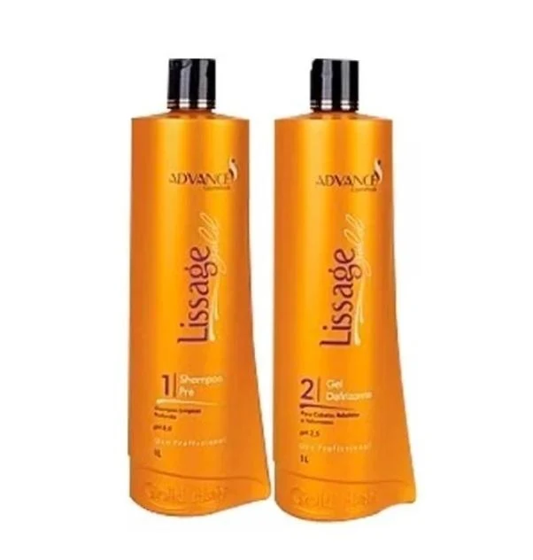 Lissage Progressive Brush Keratin Straightening Kit 2x1L - Gold Hair Advance